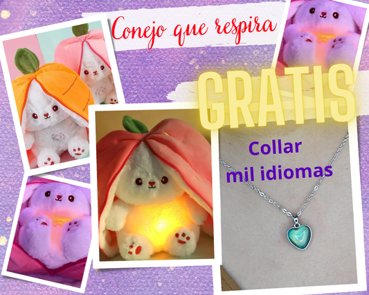 PELUCHE🍓🥕 QUE RESPIRA +COLLAR DE REGALO🎁